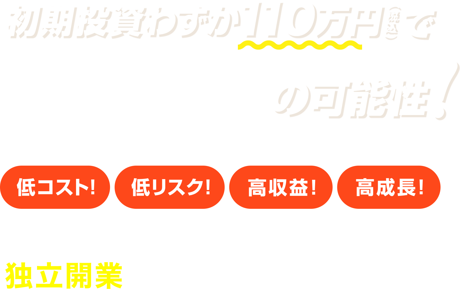 初期投資わずか110万円 2億円超の可能性 を実現する「重度訪問介護事業」の 独立開業をフルサポート!!